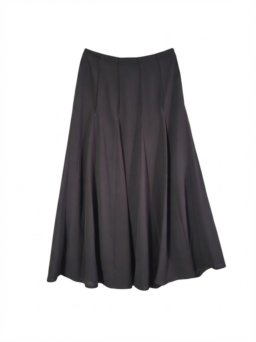 George Black Pleated Midi Skirt